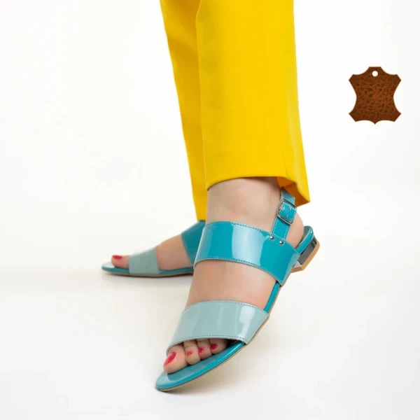 Marco kék női szandál, Kinslee lakkozott valódi bőrből készült