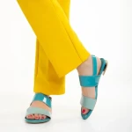 Marco kék női szandál, Kinslee lakkozott valódi bőrből készült