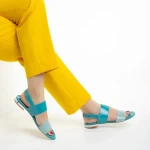 Marco kék női szandál, Kinslee lakkozott valódi bőrből készült