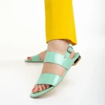 Marco zöld női szandál, Kinslee lakkozott valódi bőrből készült