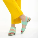 Marco zöld női szandál, Kinslee lakkozott valódi bőrből készült