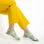 Marco zöld női szandál, Kinslee lakkozott valódi bőrből készült