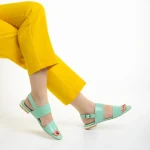 Marco zöld női szandál, Kinslee lakkozott valódi bőrből készült