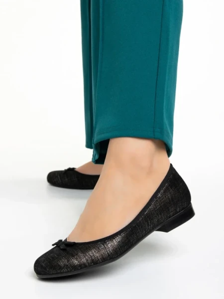 Marco fekete női balerina, Nigela valódi bőrből készült