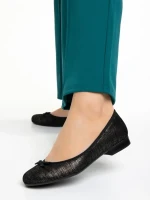 Marco fekete női balerina, Nigela valódi bőrből készült