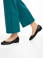 Marco fekete női balerina, Nigela valódi bőrből készült