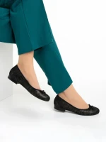 Marco fekete női balerina, Nigela valódi bőrből készült