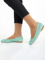 Marco zöld női balerina, Parisa fordított bőrből készült