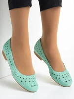 Marco zöld női balerina, Parisa fordított bőrből készült