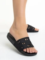 Raimonda fekete női papucs, szintetikus anyagból készült