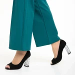 Marco fekete női cipő, Cecelia fordított bőrből készült