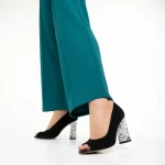 Marco fekete női cipő, Cecelia fordított bőrből készült