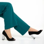 Marco fekete női cipő, Cecelia fordított bőrből készült