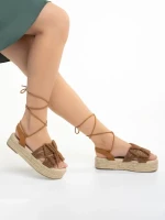 Akulina barna női szandál, textil anyagból készült