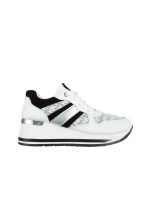 Izebel fehér és fekete női sportcipő, műbőrből készült