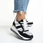 Izebel fekete női sportcipő, műbőrből készült