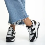 Izebel fekete női sportcipő, műbőrből készült