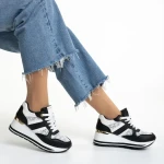 Izebel fekete női sportcipő, műbőrből készült