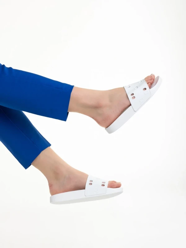 Raimonda fehér női papucs, szintetikus anyagból készült