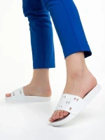 Raimonda fehér női papucs, szintetikus anyagból készült