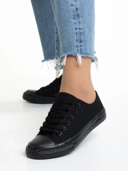 Sanaa fekete női tornacipő, textil anyagból készült