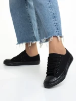 Sanaa fekete női tornacipő, textil anyagból készült