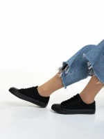 Sanaa fekete női tornacipő, textil anyagból készült