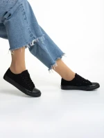 Sanaa fekete női tornacipő, textil anyagból készült