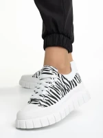 Abon fehér és fekete női tornacipő, textil anyagból készült