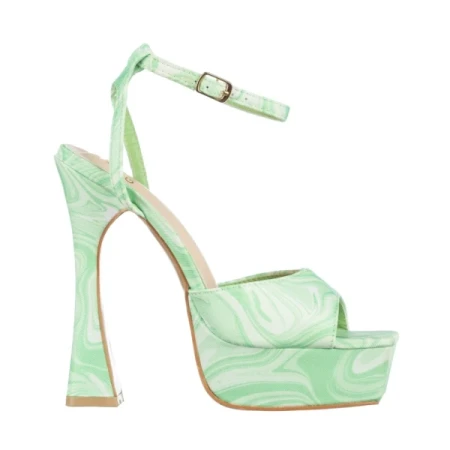 Nerissa zöld női szandál, textil anyagból készült