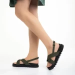 Helvia zöld női szandál, műbőrből készült