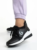 Alix fekete női sportcipő, műbőrből és textil anyagból készült