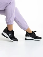 Alix fekete női sportcipő, műbőrből és textil anyagból készült