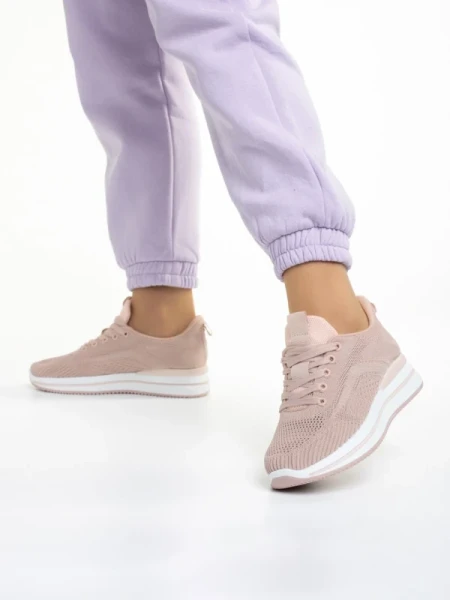 Jelena rózsaszín női sportcipő, textil anyagból készült