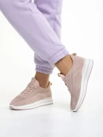 Jelena rózsaszín női sportcipő, textil anyagból készült