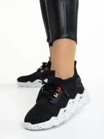 Ankita fekete női sportcipő, textil anyagból készült