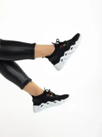 Ankita fekete női sportcipő, textil anyagból készült