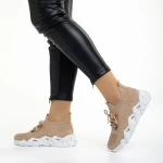 Ankita bézs női sportcipő, textil anyagból készült