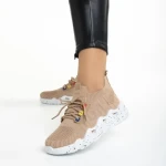 Ankita bézs női sportcipő, textil anyagból készült