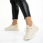 Leanna bézs női sportcipő, textil anyagból készült