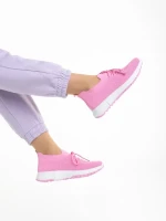 Almas fukszia női sportcipő, textil anyagból készült