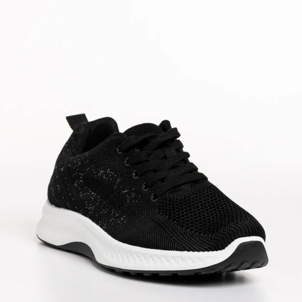 Sabino fekete férfi sportcipő, textil anyagból készült