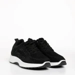 Sabino fekete férfi sportcipő, textil anyagból készült