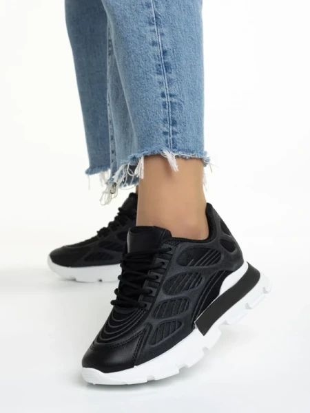 Wera fekete női sportcipő, textil anyagból készült