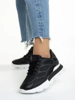 Wera fekete női sportcipő, textil anyagból készült