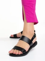 Lauressa fekete női szandál, műbőrből készült