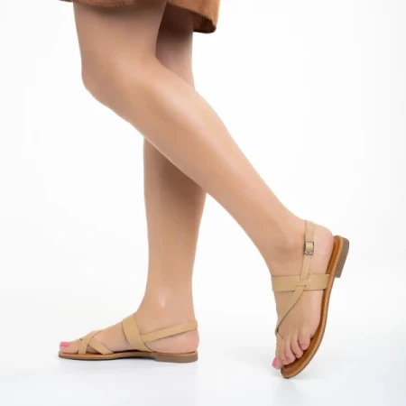 Tamsin bézs női szandál, műbőrből készült