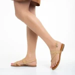 Tamsin bézs női szandál, műbőrből készült