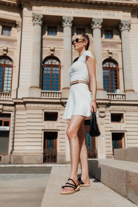 Nettie fekete női szandál, textil anyagból készült