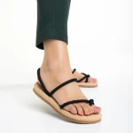 Nettie fekete női szandál, textil anyagból készült